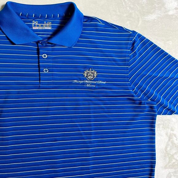 Trump National Golf Polo Under Armour Heat Gear Men's L Turquoise Doral Miami FL - Picture 2 of 9